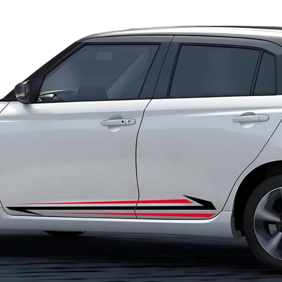 Dla Suzuki Swift Sport Styling Wraps Decor Kalkomania Auto Grafika Tuning Akcesoria Samochodowe Drzwi Boczne Paski Naklejka (Błyszcząca Szara)