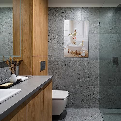 Revolio 60x90 cm Canvas Schilderijen voor Bad - Woonkamer Bar Caffè - Foto op Canvas - Wanddecoratie - Hout Frame - Leuke dieren in bad - Afbeelding 6