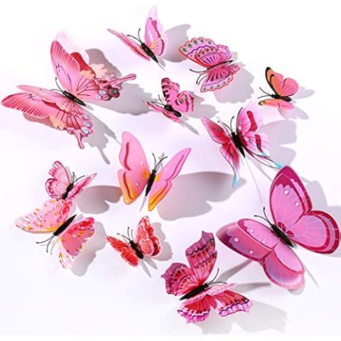 Derbway 12-Piece 3D Butterfly Wall Stickers Cover