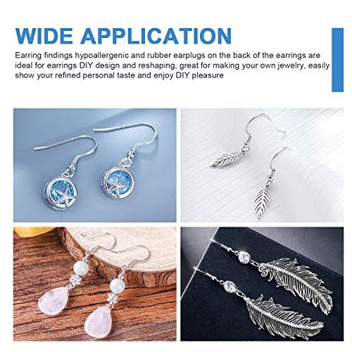 image for MENKEY 925 Sterling Silver Earring Hooks 120 PCS/60 Pairs, Ear Wires F