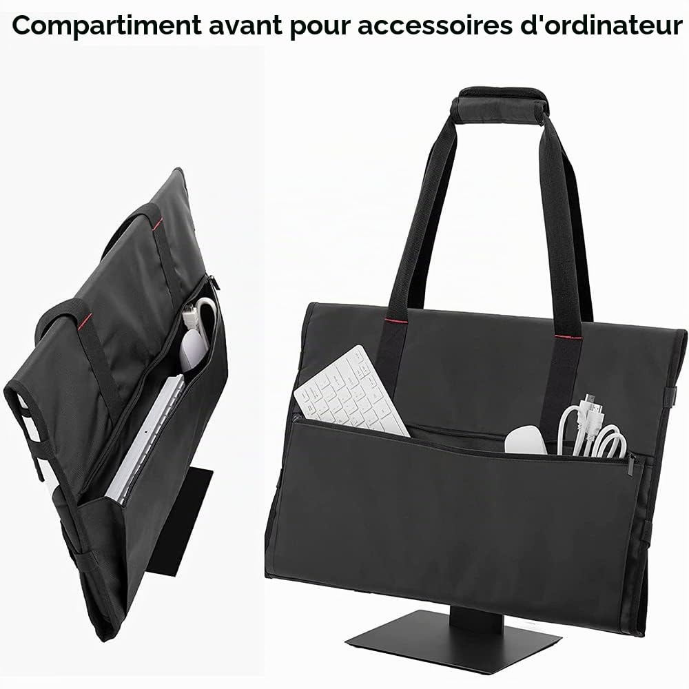 Sac de transport pour écrans LCD de 24 pouces et moniteurs, étui de protection pour moniteur de 24 pouces, noir