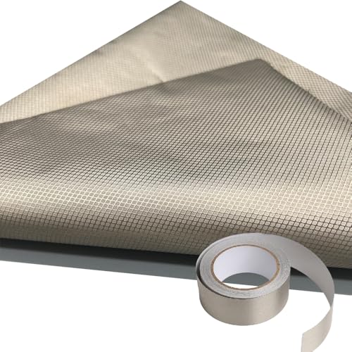 Moxona FA108400 Faraday Fabric Kit (44 Inch W × 108 Inch L Fabric + 400 Inch L Tape).Multi-Purpose Conductive Cloth.Premium Soft Material Easy To Cut For Diy Faraday Bags.Rfid Fabric. cover