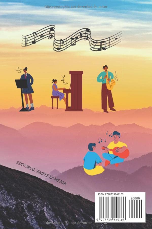 Miniatura 2 de Cuaderno para niños MÚSICA - Libreta para notación musical (100 PARTITURAS) Libreta de tamaño A5 con más de cien pentagramas para escribir piezas