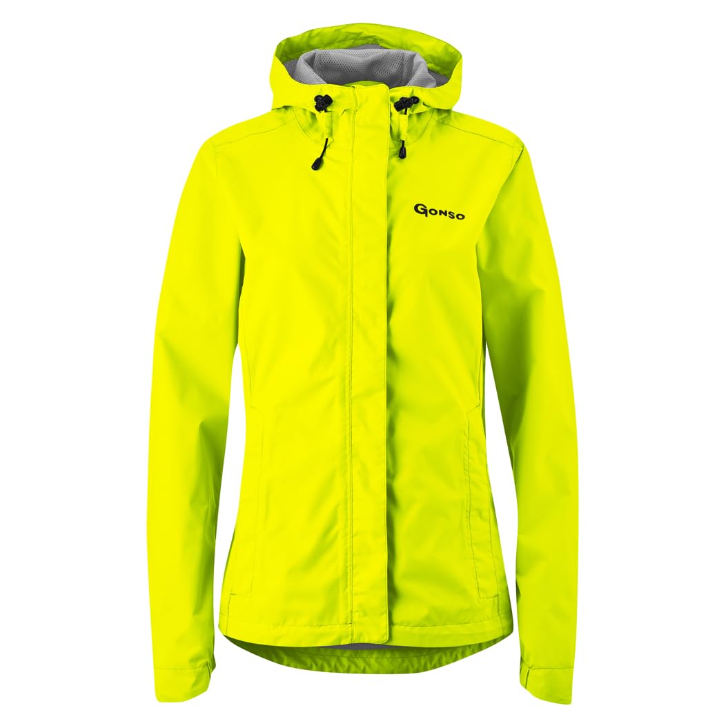 Gonso Damen Regenjacke Sura Light, Fahrradjacke mit Kapuze, wasserdicht und atmungsaktiv, Radjacke mit wärmeisolierendem Innenfutter aus Mesh