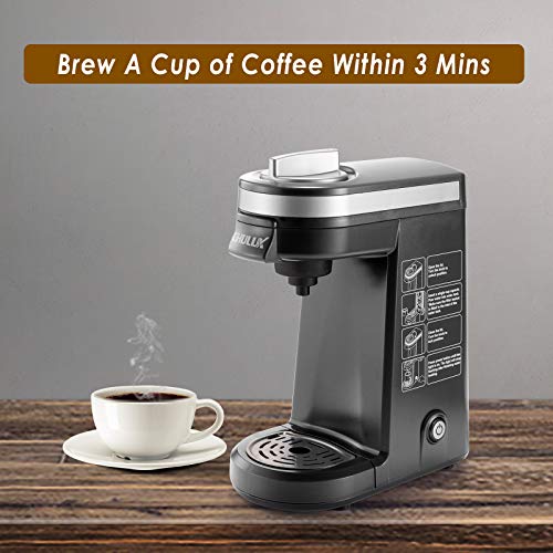 CHULUX Single Serve Coffee Maker Brewer for Single Cup Capsule with 12 Ounce Reservoir,Black