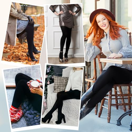 Fleece Lined Tights for Women, Warm Pantyhose leggings Women, Thermal Opaque Tights for Winter 5