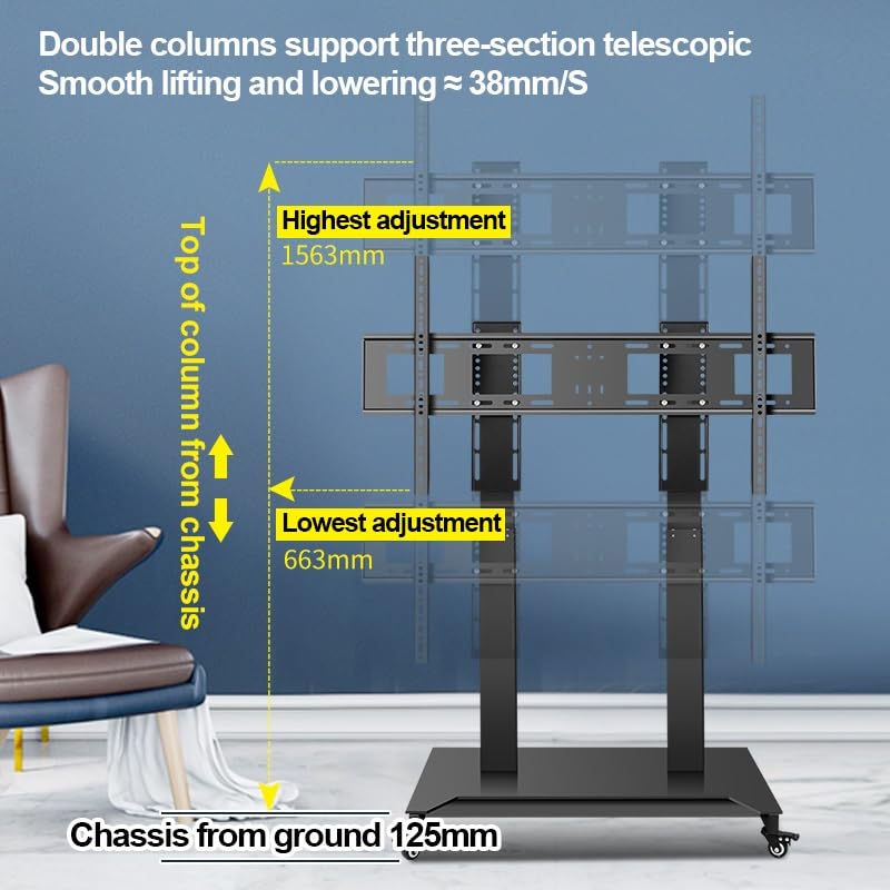 Soporte móvil ajustable para TV de 52-100 pulgadas miniatura 6