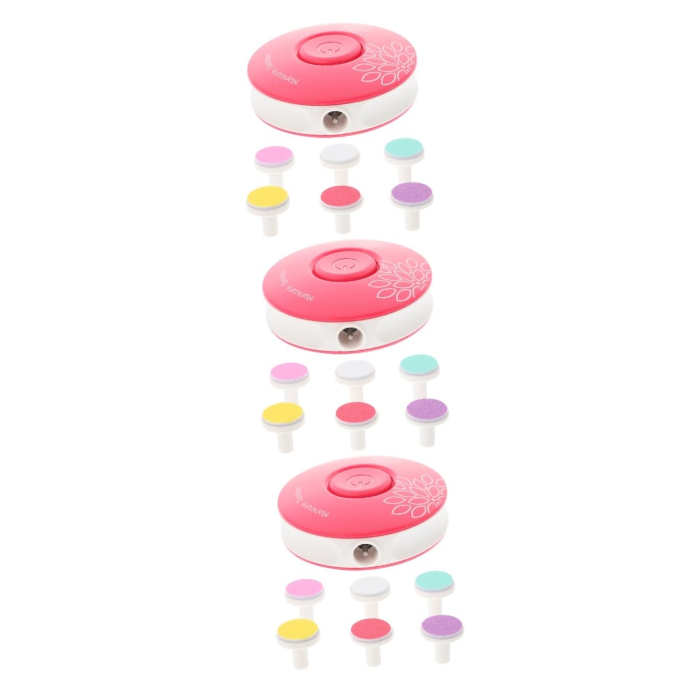 ibasenice 3pezzi Trimmer Elettrico Per Unghie Per Manicure e Pedicure Silenzioso Compatto e Portatile Con Testine Di Finitura e Batterie Sicuro e Facile Da Usare