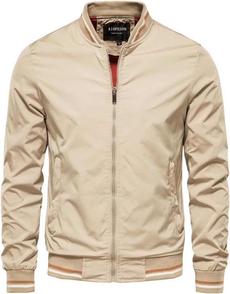 JMKEY Men's Fashion Bomber Jacket Lightweight Track Windbreaker Jackets Outdoor Golf Windproof Coat