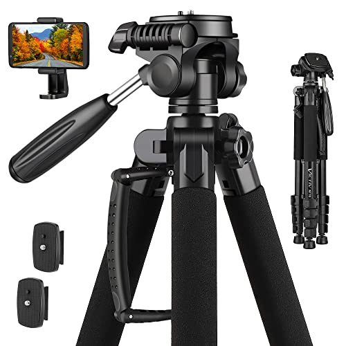 VICTIV 74” Camera Tripod for Canon Nikon, DSLR Camera Stand Tripod with