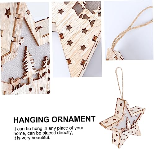 Ciieeo 3 Pecas ornamento pendurado luzes casa madeira natal iluminar a casa madeira natal decoração