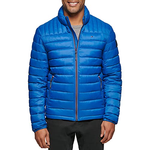 Image of Tommy Hilfiger Mens Embroidered Logo Puffer Jacket