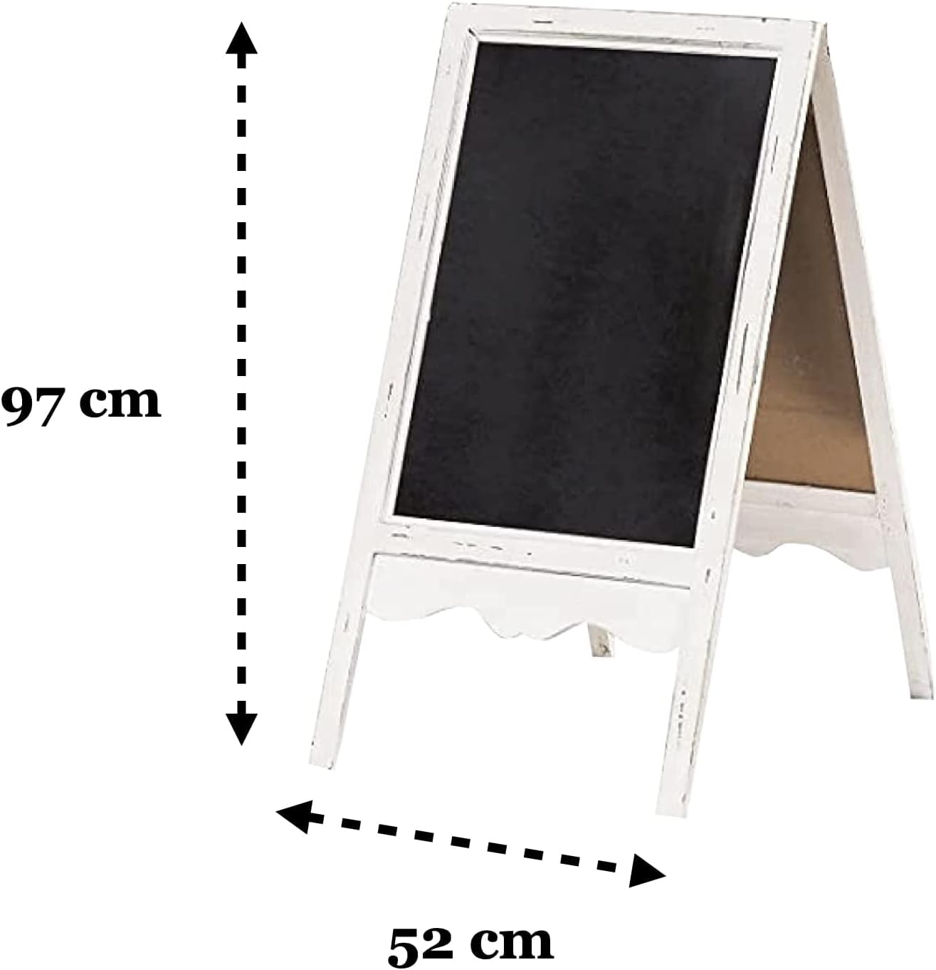 Biscottini Lavagna Nera con cavalletto 95x50x6 cm - Lavagna Bifacciale da Terra Ristorante Bar - Lavagna Cancellabile in Legno - Lavagnetta cucina - Lavagna per Bambini - Lavagna Ardesia da Gesso