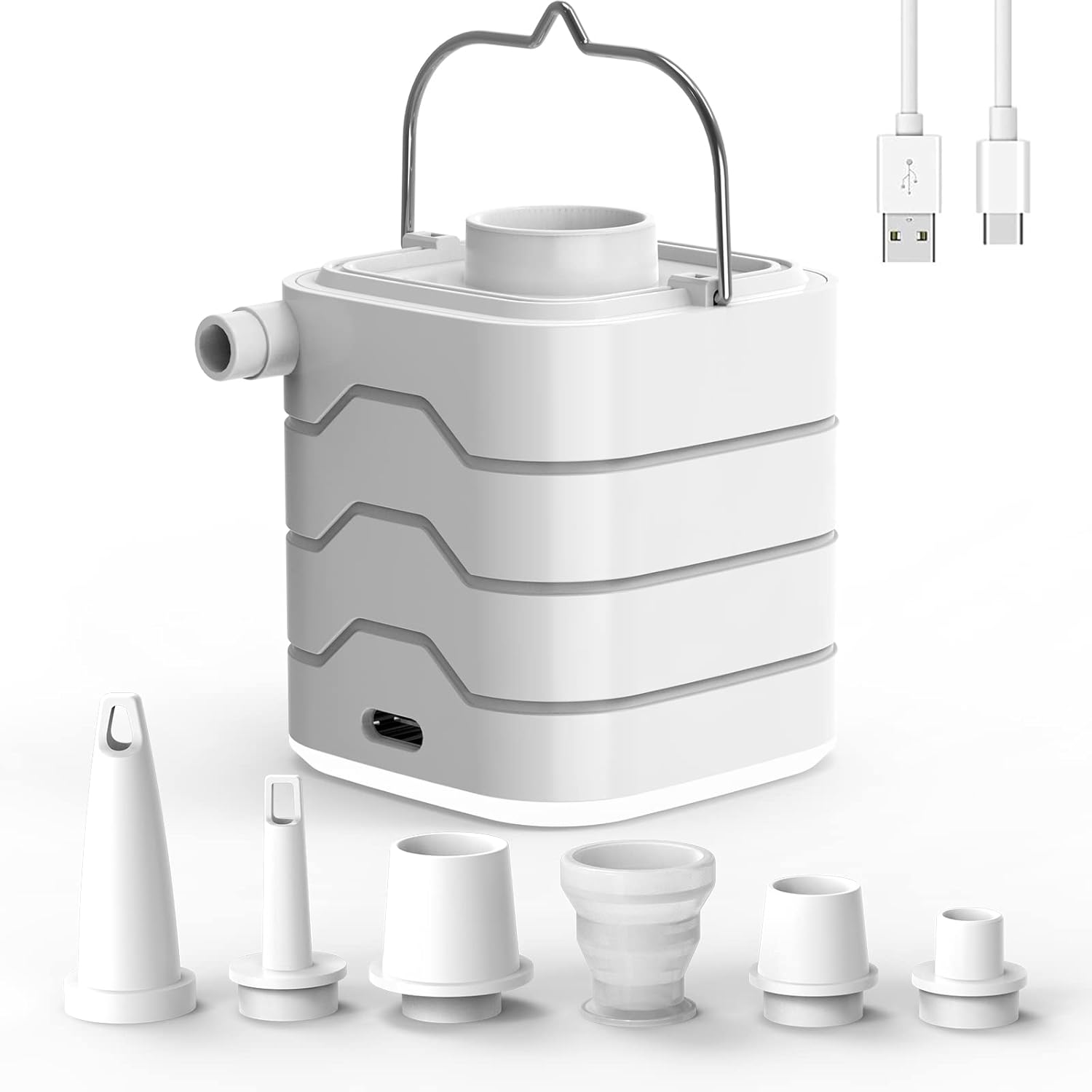 Homdat Mini Portable Air Pump for Inflatables, 2500mAh Battery USB Rechargeable Air Mattress