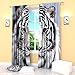 Produktbild Factory4me White Tiger Vorhänge, Schwarz / Weiß, 2 Stück, für Schlafzimmer, Küche, Wohnzimmer, B 104 x L 96 cm, Polyester