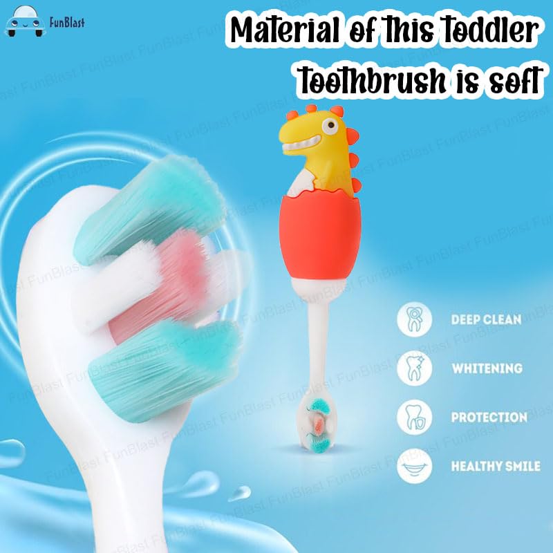 FunBlast Kids Toothbrush Animal Design Soft Tooth Brush, Extra Microfiber Soft Bristles Toothbrush For 3-6 Years Old Children, Manual Toothbrush For Kids, (Pack Of 2 Random Colour),Multicolour - Image 6 thumbnail
