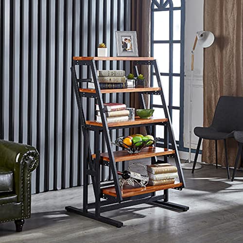 Organizedlife Extendable Dining Table Convertible 2 In 1 Shelf To Table With Metal Frame Industrial And Rustic Style For Small Spaces, Kitchen & Dining Room (Mahogany, 47Inch) #TOP9