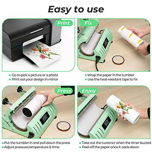 Tumbler Heat Press, 2023 Tumbler Mug Heat Press Machine 110V Easy to Operate for 11-30 oZ Straight Sublimation Blanks Tumbler, 11 0Z 15 0Z Mug Cup Press Machine DIY Heat Transfer Print