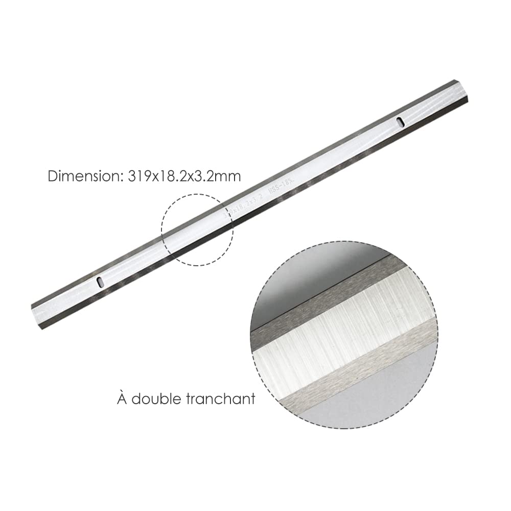5 pares de hojas cepilladoras de espesor HSS de 319mm, cuchillo cepillador de madera de 319X18,2X3,2 Mm for JET JWP-12 AP13 ETP1531AK