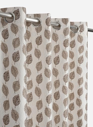 Image of DEVSANG Polyester Curtains 5 Feet Long Set of 3, Brown