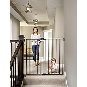 Regalo 2-in-1 Extra Tall Easy Swing Stairway and Hallway Walk Through Baby Gate, Black 1 Count (Pack of 1)