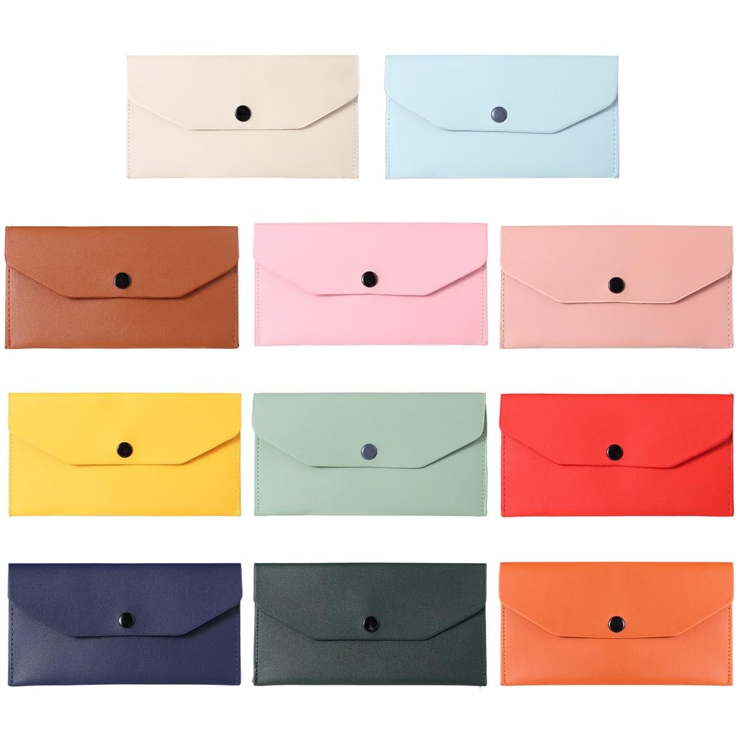 12 pochettes enveloppes pour argent, porte-monnaie en PU, enveloppes réutilisables pour budget et chèques, organiseurs d'espèces, rangements pour conserver l'argent, résistantes aux éclaboussures