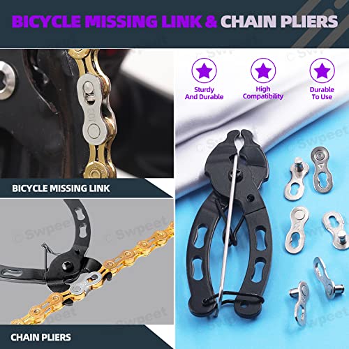 Swpeet 11Pcs Bike Chain Repair Tool Assortment Kit, Including Bike Chain Plier, Bicycle Chain Master Link Pliers - Image 4