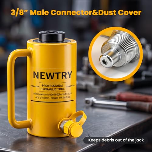Image of NEWTRY 20 ton Hydraulic Hollow Jack Cylinder 4'' Stroke Porta Power Ram Industrial Lifting Jack Retract Automatically for Horizontal /Vertical Lifting