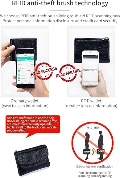 Joyfullygo Wallet,Unisex Pebble Leather Wallet,Genuine Leather Coin Purse with Credit Card Holder (F)4