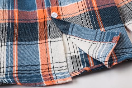Image of SANGTREE Women and Girls Long Sleeve Flannel Casual Button Down Plaid Shirt