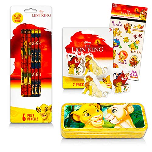Disney Lion King Crafts Bundle Lion King School Supplies Set - 10 Pc Lion King Party Supplies with Lion King Stickers, Pencils, Erasers, and More