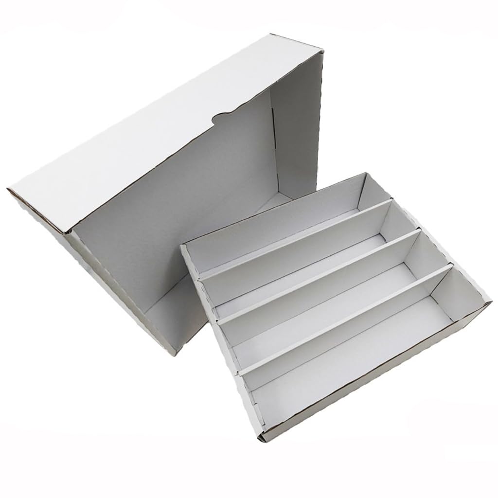 Trojan Packaging 4000 Count Trading Card Storage Box Trading Card Boxes Game Sport Card Cardboard Box Collectible Trading Card Cases for Baseball Card Football Card Basketball Card Storage. (6)