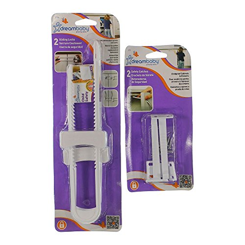 2 Dreambaby Sliding Locks for Cupboard Doorways