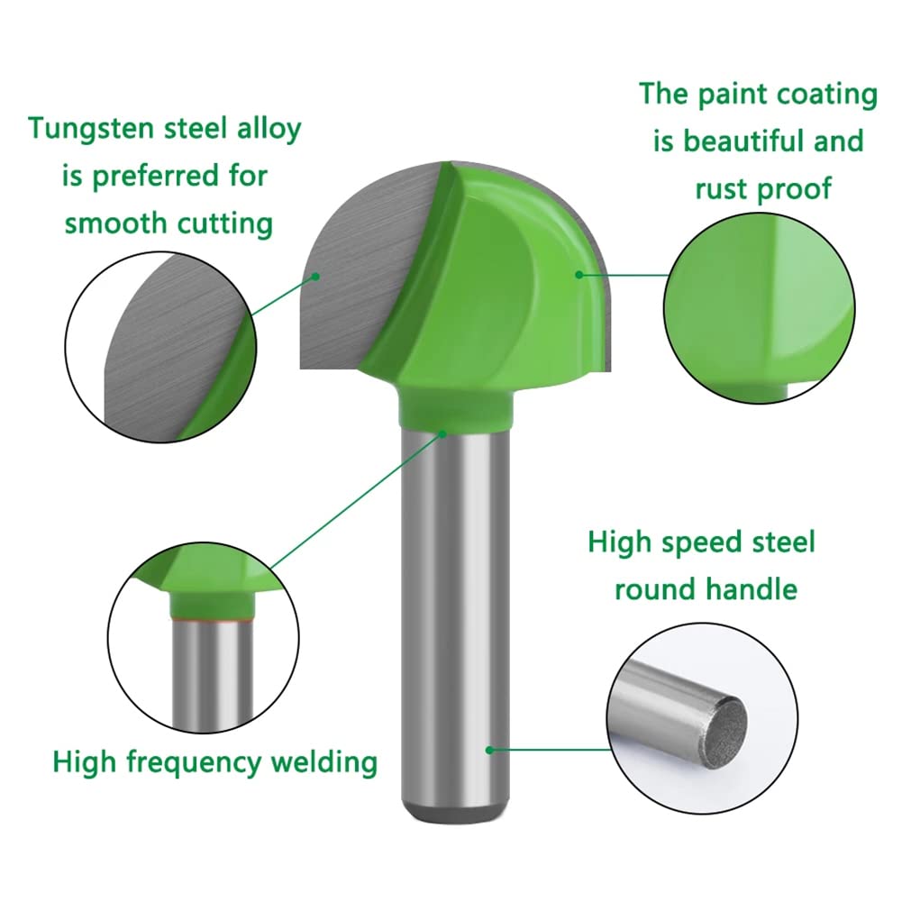 SPORTARC 10pcs 8mm Shank Ball Nose End Mill Round Nose Cove CNC Fresa Raggio Core, 6 mm, 8 mm, 10 mm, 12 mm, 14 mm, 16 mm, 18 mm, 20 mm, 22 mm, 25 mm