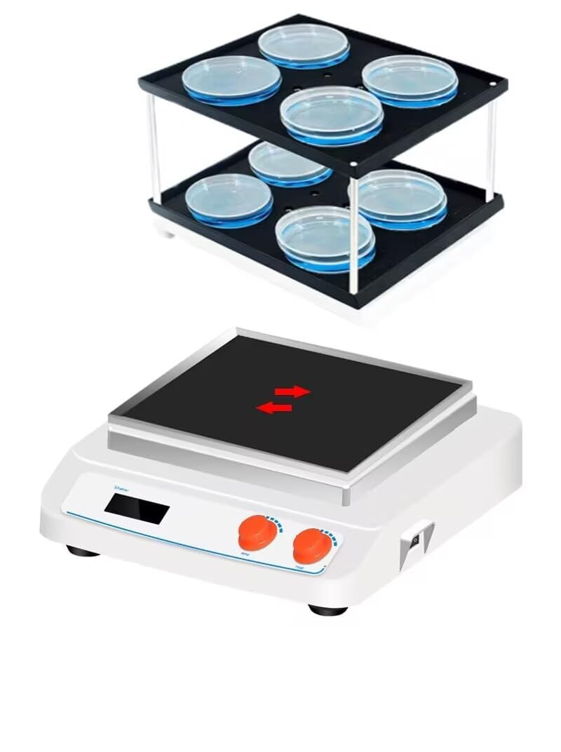 LCD Linear Shaker Orbital Rocker Testing Device Reciprocating Instrument with Double Universal Tray Oscillation Mode Reciprocating Speed Range 60 to 500rpm