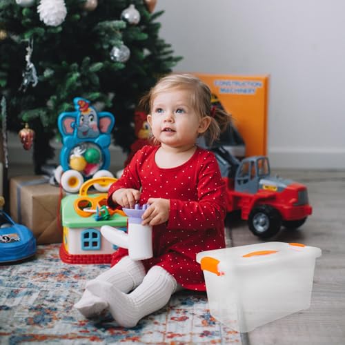 Boîte à jouets plastique robuste Cabilock : conteneur de rangement à poignées - 6