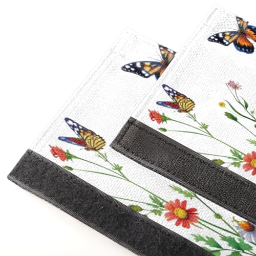 Image of Pardick Spring Flower Grass Refrigerator Door Handle Covers Set of 2 Spring Flower Grass Washable Fridge Dishwasher Mocrowave Oven Door Decor Protector Handle Cover Kitchen Appliance Decorative