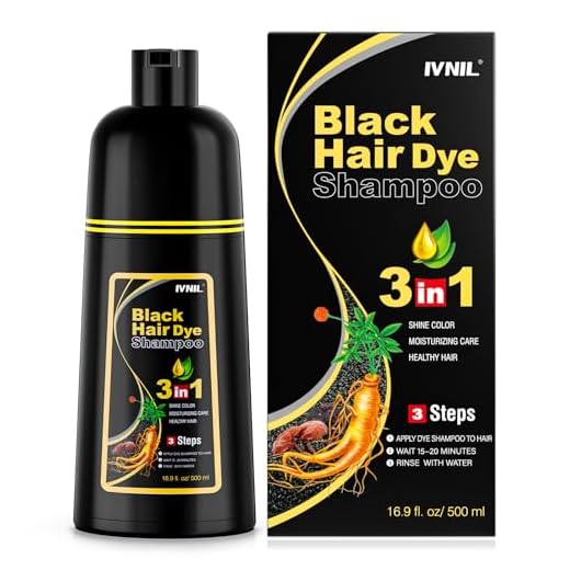 Ivnil Black Hair Dye Shampoo 3 in 1 Color Shampoo for Women & Men for Gray Hair Coverage for Instant Champu Para Canas