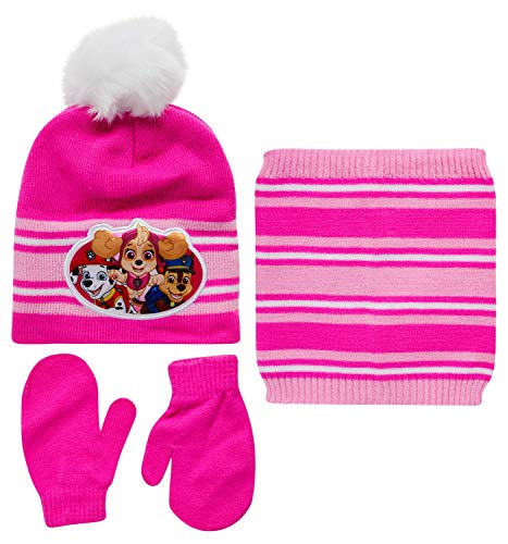 Nickelodeon Girls' JoJo Siwa or Paw Patrol Winter Hat, Gloves or Mittens, and Gaiter Set (2-7)