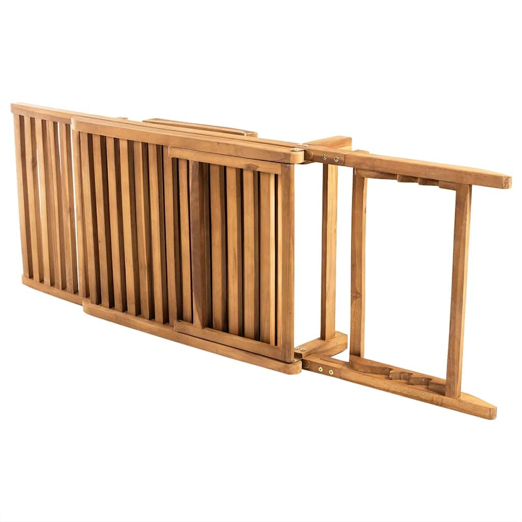 Tumbona de madera maciza de teca, tumbona de jardín ajustable plegable, tumbona ergonómica de madera para jardín, terraza y piscina, tumbona de relax estable sin soporte, 161 x 55 cm