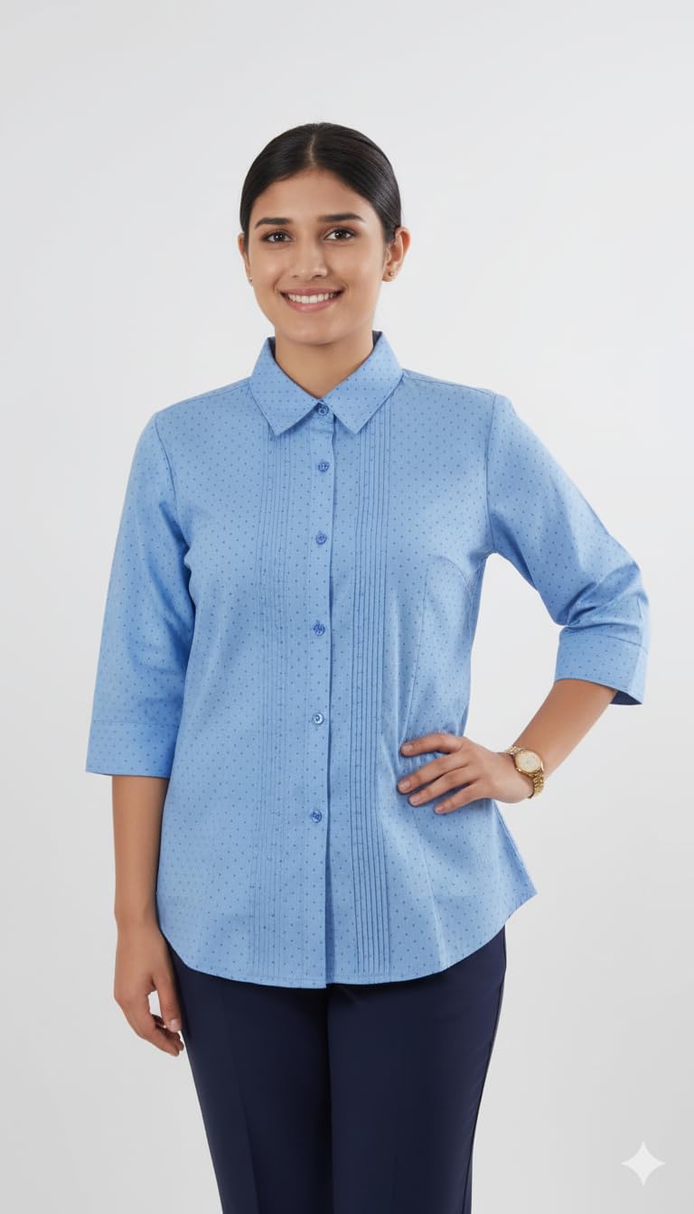 uniform craft Women’s Pintuck Formal Shirt – Front Office & Hospital Staff Uniform for Nurses, Doctors, and Housekeeping-picture-26