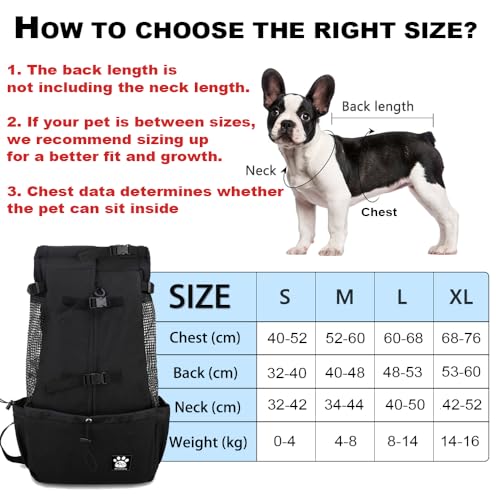 1–25 kg Hundetragetasche mit Kordelzug-Kopf-heraus-Design, belüfteter Haustier-Rucksack für kleine, mittelgroße Hunde, tägliche Welpentrage für Spaziergänge im Freien, Sicherheit/Bequem/Leicht (M