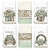 6pcs Farmhouse Kitchen Towel Eucalyptus Leaves Truck Sweet Home Dish Towels 18 x 28 Inch Hand Drying Tea Towel for Cooking Baking Cleaning