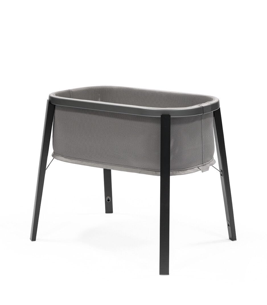 Stokke Snoozi Berceau, Gris Graphite - Le Berceau évolutif de la Naissance à 9 Mois - Design Portable et léger - Matelas Ferme Inclus