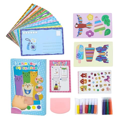 Kit de pintura a presión, tarjetas postales DIY – Caja creativa de pintura para | para niños y niñas desarrollo clase escuela cumpleaños vacaciones fiesta