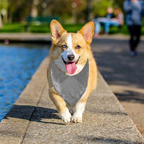 Balacoo 2Pcs Glitter Triângulo Bandana Do Cão Pet Triângulo Brilhante Lantejoula Bibs Lenço Lenço Ga