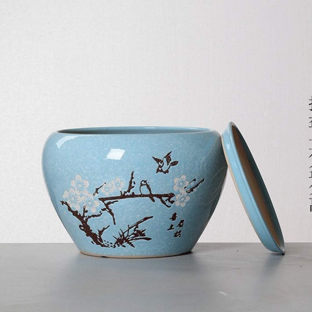 Doniczka, Klasyczne niebieskie doniczki seryjne Ceramiczna donica wisząca na ścianę Wazon kwiaty do dekoracji domu i biura(Blue4,19cm*14.5cm)