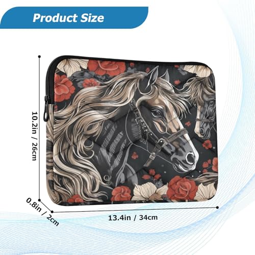 Funda para portátil 13-14 pulgadas con flores, impermeable y resistente miniatura 3