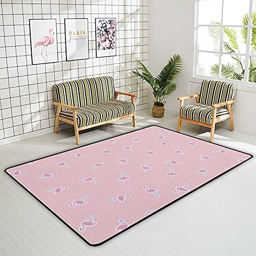 Tapis flamant rose super doux et épais pour confort de maison