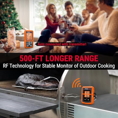 TempPro TP20 500FT Wireless Meat Thermometer with Dual Meat Probe, Digital Cooking Food Meat Thermometer Wireless for Smoker BBQ Grill Thermometer Beef Steak Turkey Thermometer (Previously ThermoPro)
